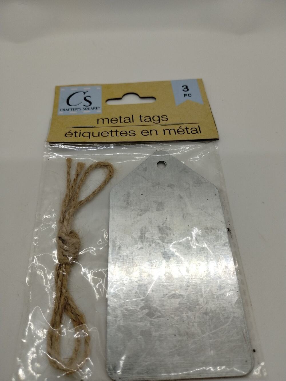 Crafter's Square - Metal Tags - Pointy Top - Galvanized - Approx 4"x2" - 3 Pack